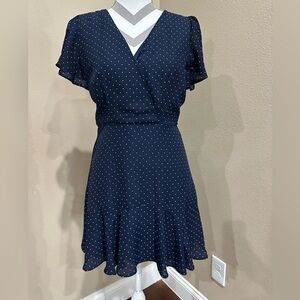 Altar’d State women’s navy blue dress with white polka dots